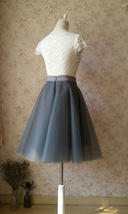 DARK GRAY Tulle Midi Skirt Outfit Custom Plus Size Tulle Ballerina Skirt Outfit image 3