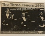 Carreras Domingo Pavarotti Three Tenors In Paris 1994 Print Ad Vintage TPA4 - £4.67 GBP