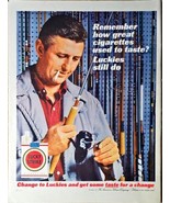Lucky Strike Cigarettes Fisherman Angler Rod Reel Tackle-1962 Vintage Pr... - $16.55 CAD