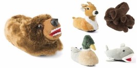 Wembley Adult Fuzzy Slippers Bear, Duck, Reindeer, Labrador, Shark M/L, ... - $14.99
