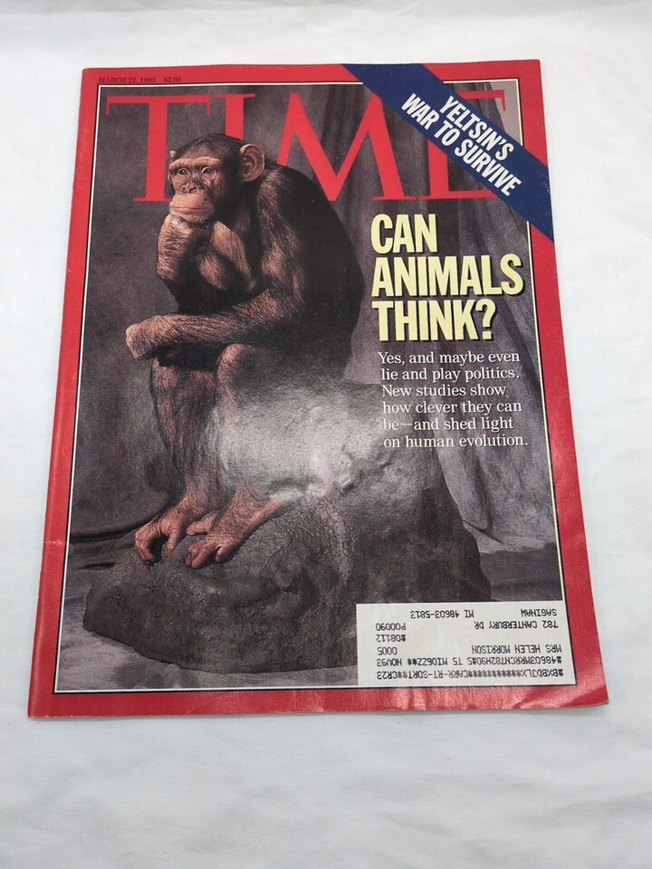 Time Magazine Can Animals Think? March 22 1993 Magazine - $8.31
