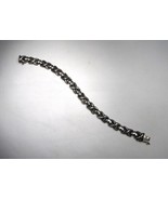 Italy 925 Sterling Silver Heart &amp; X Link Bracelet 7 Inches C3699 - £38.05 GBP