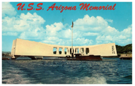 USS Arizona Memorial sunk in 1941 Hawaii Postcard Posted 1967 - £20.08 GBP