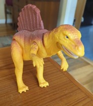 1987 Playskool Definitely Dinosaurs 13" Yellow Brwn Spinosaurus Spiny Figure Toy - $16.44