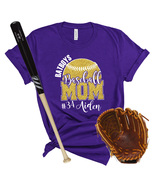 Custom Personalized Glitter Baseball Mom Design Unisex Soft Jersey T Shirt - £19.08 GBP+