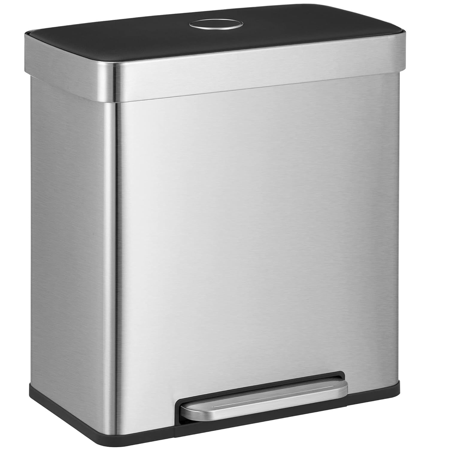Kitchen Trash Can, 16 Gallons (2 X 8 Gallons) Dual Compartment Garbage Can, 60L