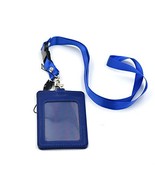 Fujiyuan Blue Office Vertical ID Card Badge Holder Vertical Imitation Le... - $8.72 CAD