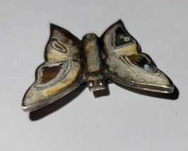 Mexico Sterling Silver And Abalone Shell Butterfly Pendant - £13.74 GBP