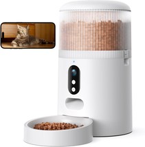 Automatic Cat Feeder With Camera, 3Mp Hd Video With Night Vision, 2.4G Wifi Cat  - $54.99