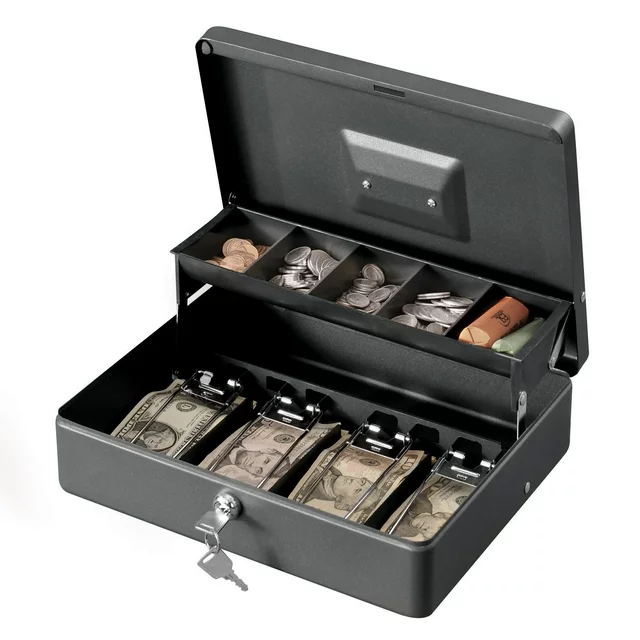 SentrySafe Cash Box, Deluxe Locking Cash Box With Money Tray, Medium, DC... - $47.98