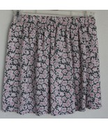 HOLLISTER Dark gray skirt with cream and pink floral pattern EUC XS - £9.28 GBP