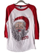 Chrismas Ugly Sweater Santa Claus is Coming Town 3/4 Sleeve Tshirt 100% Cotton  - £8.13 GBP