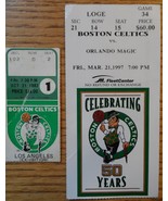 Boston Celtics 2 Vintage Ticket Stubs NBA &#39;97 Orlando Magic &#39;83 Los Ange... - £10.01 GBP