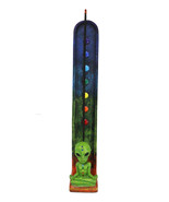 Green Roswell Alien UFO With 7 Chakra Zone Colors Incense Stick Holder F... - $23.99