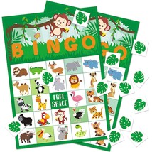 Safari Party Bingo Game Jungle Theme Party Favors Supplies Safari Jungle... - £19.17 GBP