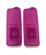 Set of 2 TUPPERWARE Fresh &amp; Pure Ice Cube Trays Purple Flip Lid Vintage - $17.37 CAD