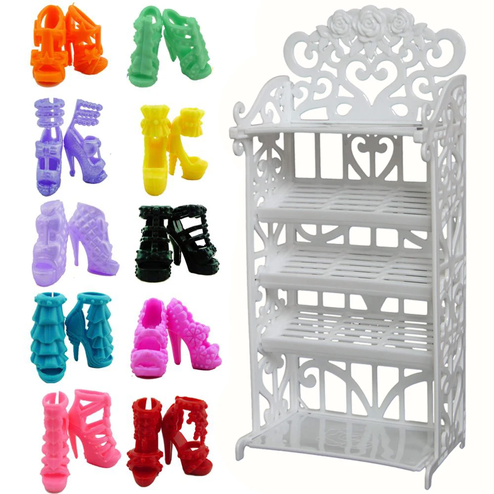 Mix Doll Accessories Option Shoes / Shoe Cabinet White Rack Storage Sofa Dresses - £6.76 GBP+