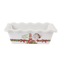 Fitz and Floyd Candy Cane Santa Collection, Mini Loaf Pan NEW - £15.81 GBP