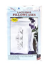 Jack Dempsey Love You Love You More Lace Edge Pillowcases - $29.95