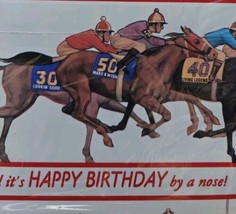 Vintage American Greetings Gift Wrap Paper Birthday Equestrian Horse Fun... - £7.78 GBP
