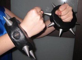 Chun Li wrist spikes soft and comfy bracelets for costume Street Fighter... - £40.06 GBP