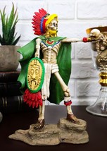 Tenochtitlan Aztec Eagle Warrior Skeleton Statue Day of The Dead Skull P... - $562.94 MXN