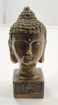 *C53) Vintage Shakyamuni Buddha Cast Metal Head Bust Statue Figurine - $59.39