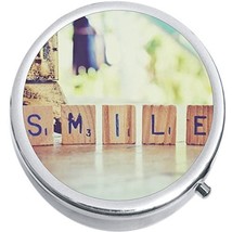 Smile Scrabble Tiles Medicine Vitamin Compact Pill Box - £7.81 GBP