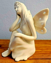 Angel Nymph Fairy Pierced Butterfly Wings Fantasy Ceramic Figurine - $349.88 MXN