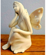Angel Nymph Fairy Pierced Butterfly Wings Fantasy Ceramic Figurine - $351.44 MXN