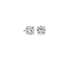 0.12ctw Round Lab Grown Diamond Push Back Stud Earrings 14K White Gold - $395.97