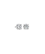 0.12ctw Round Lab Grown Diamond Push Back Stud Earrings 14K White Gold - €338,98 EUR