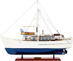 Sailboat Model Watercraft Traditional Antique Dickie Walker Wood Metal Frame - £521.61 GBP