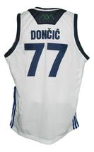 Luka Doncic #77 Slovenia Basketball Jersey Sewn White Any Size image 2
