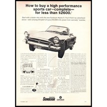 1968 Sunbeam Rootes Alpine V Convertible Roadster Vintage Print Ad Wall Art - £8.20 GBP