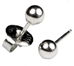 Ear Piercing Earrings Silver 4mm Round Ball Studs "Studex System 75" Hypoallerge - $9.00