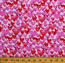 Cotton Hearts Pink Red Valentine&#39;s Day Love Fabric Print by the Yard D365.44 - £10.34 GBP
