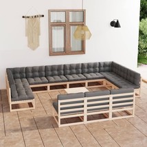 Garden Lounge Set Natural wood, Grey - $2,682.74 CAD