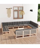  Garden Lounge Set Natural wood, Grey - $36,413.54 MXN