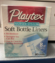 PLAYTEX 8 oz Soft Bottle Liners Pre-Sterilized 80 Liners Nurser System Sealed - $28.71