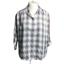 EST. 1946 Country Button Up Collared Shirt ~ Sz S ~ 3/4 Sleeve ~ Pink &amp; Purple - £10.62 GBP