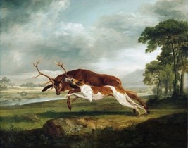 Art Hound Coursing a Stag by G. Stubbs. Pets Oil Painting Giclee Print Canvas - £6.85 GBP+