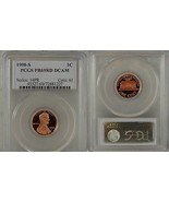 1998-S PROOF LINCOLN CENT PCGS PR69RD DCAM  20140102 - £14.24 GBP