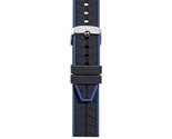 Morellato Sesia Silicone Watch Strap - Black And Blue - 20mm - Chrome-pl... - £25.48 GBP