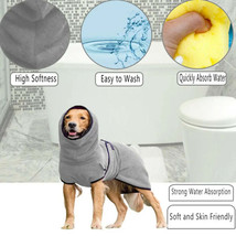 Pet Clothes Dog Towelling Drying Super Absorbent Robe Soft quick drying Polyeste - £10.59 GBP