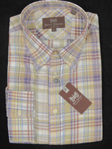 NEW! $165 Hickey Freeman Crisp Oxford Shirt! XL *Colorful Plaid*  *Light Weight* - £53.18 GBP