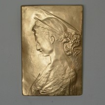 Saint St Cecilia Christian Religious sculpture plaque in Gold Finish - $19.79