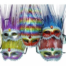 6 Pack Masks - Venetian Costume Party Masquerade Halloween Mardi Gras New Years - £5.72 GBP