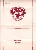 Otto&#39;s Restaurant &amp; Lounge Menu Grand Junction Colorado 1990 - £14.19 GBP