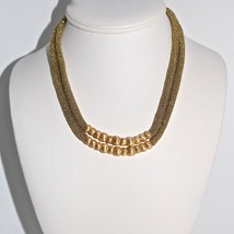 Adami &amp; Martucci Gold Mesh Two-Layered Short Necklace With Gold Beads-RR... - £100.52 GBP